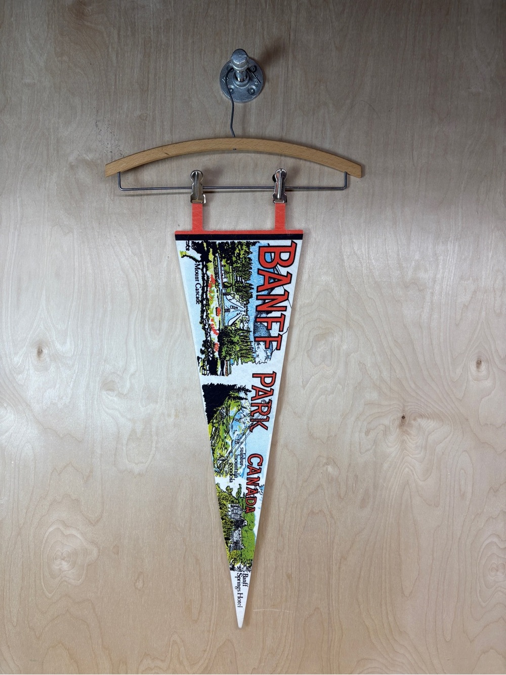 Banff Park Canada Vintage Pennant Wall Decor - White and Red